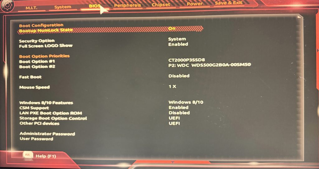 BIOS 설정1